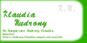 klaudia mudrony business card